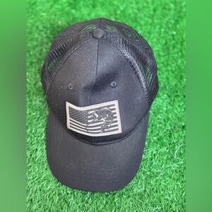 Black Trucker Cap with‎ Flag Patch